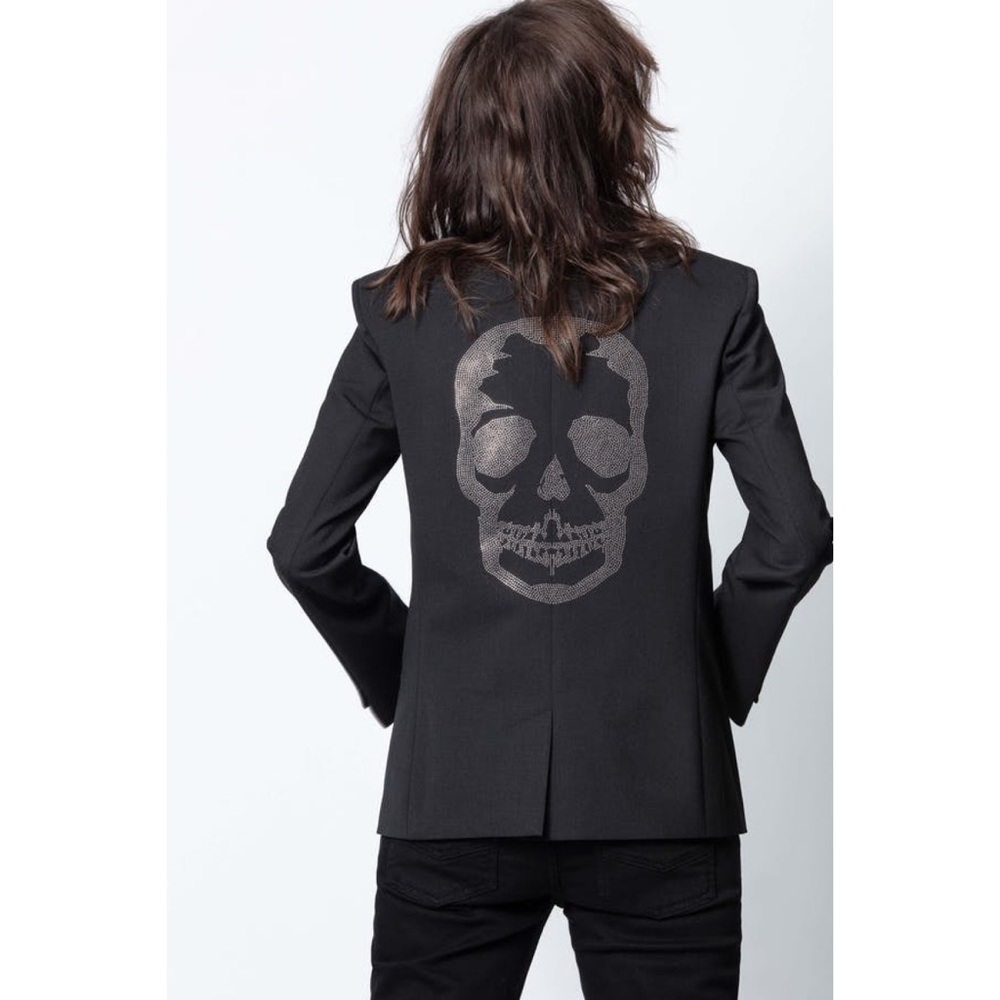NWT Zadig & Voltaire Viva Skull Wool Blazer L